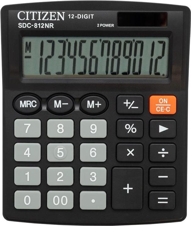 Image du produit Citizen Calculatrice SDC 812NR (Cellules solaires, Piles)