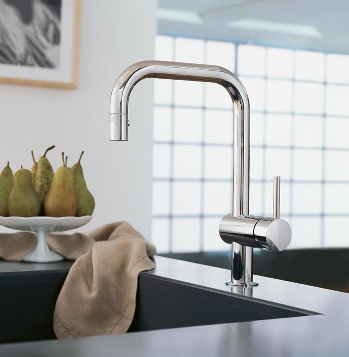 Actual product image Grohe Küchenarmatur mit Handbrause Minta supersteel matt 32321