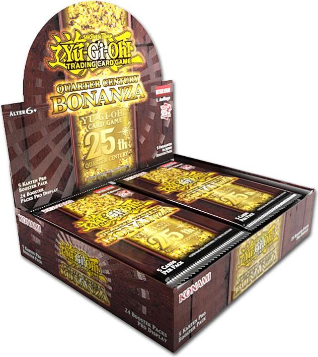 Immagine prodotto Yu-Gi-Oh YGO: Quarter Century Bonanza Booster -D- (Espositore - 24 pezzi) (Massimo 3 pezzi per famiglia) (Tedesco, Display del booster)
