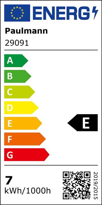 Energy Label Paulmann All-purpose lamp set of 5 (E27, 7 W, 806 lm, 1 x, E)