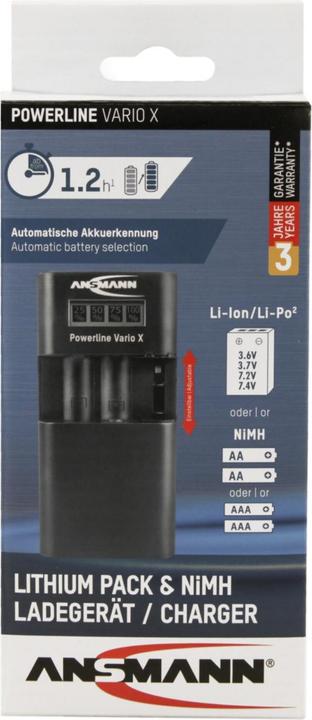 Image du produit Ansmann Powerline Vario X (1 pcs, AA, AAA, Chargeurs sans batterie)