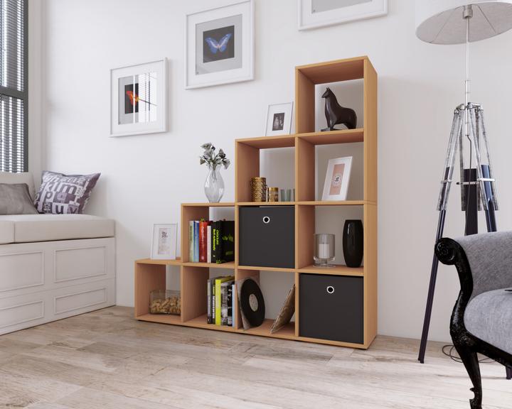 Produktbild VCM Holz Stand Treppenregal 10 Fächer Napoli (143 x 29 x 139 cm)