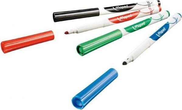 Immagine prodotto Maped Marcatori per lavagne bianche (Verde, Blu, Nero, Rosso, 1.50 mm, 4 x)