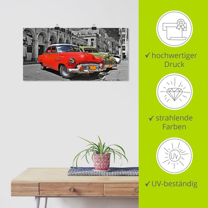 Immagine prodotto Artland Quadro su tela Vista delle auto colorate dell'Avana S9EX (100 x 50 cm)