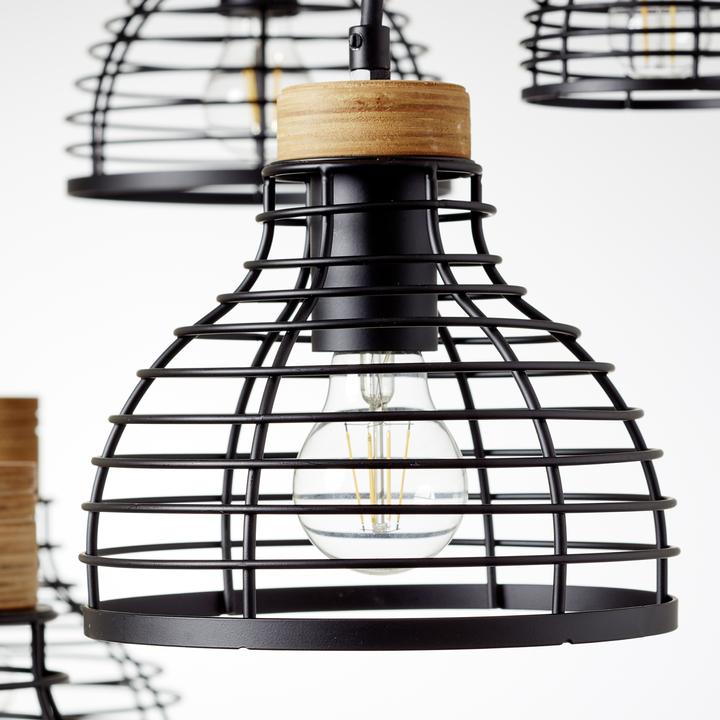 Image du produit Brilliant Avia Lampe à suspendre 6flg noir/bois (E27)