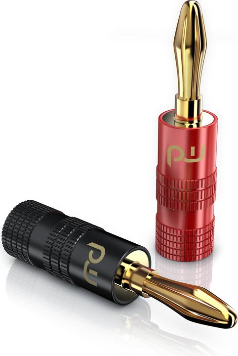 Primewire Bananenstecker für Lautsprecher Kabel bis 6mm², Lautsprecherstecker für Verstärker, HIFI-Receiver