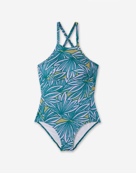 Image du produit Olaian Maillot de bain une pièce de surf Femme - Andrea flow bleu et violet (L)