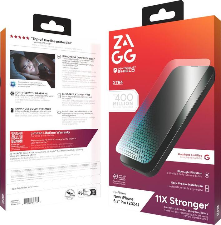 Produktbild Zagg Glass XTR4 (1 Stück, Apple iPhone 16 Pro)