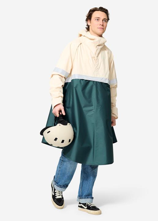 Produktbild Btwin Fahrrad Regenponcho City 540 Sichtbarkeit bei Nacht khaki/beige (M/L)