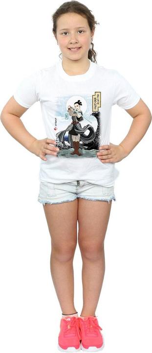 Actual product image Star Wars Girls The Last Jedi Japanese Rey Cotton T-Shirt (140, 146)