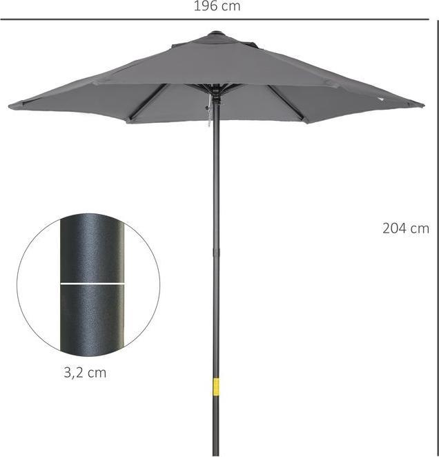 Produktbild Swisshandel24 Sonnenschirm Ø196 cm, Drehbar, Knickfunktion, sechseckig, Dunkelgrau