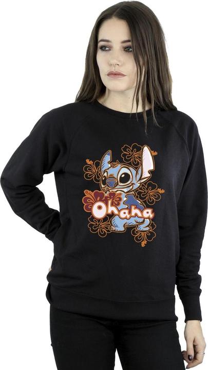 Actual product image Disney Womens/Ladies Lilo And Stitch Ohana Orange Hibiscus Sweatshirt (M)