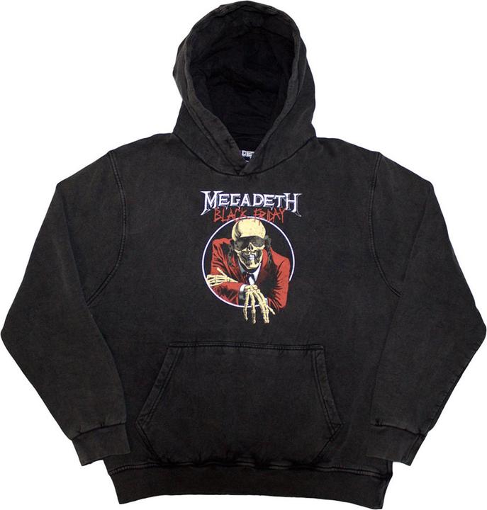 Actual product image Megadeth Unisex Adult Black Friday Back Print Stone Wash Hoodie (M)