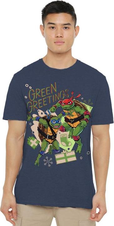 Immagine prodotto Teenage Mutant NT Christmas Greetings Maglietta Leonardo e Raffaello Adulto Unisex (XXL)