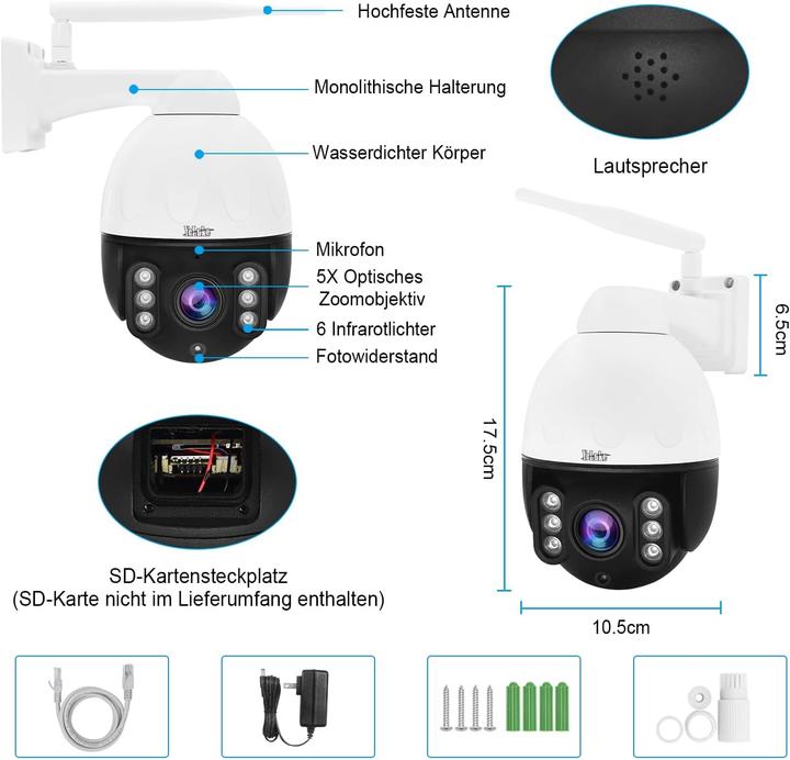 Immagine prodotto YoLuKe WiFi Überwachungskamera mit Auto-Tracking (2560 x 1920 pixel)