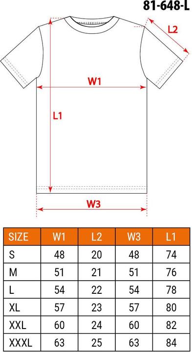 Nährwerte und Zutaten Neo Rotes T-Shirt, Grösse L (L)