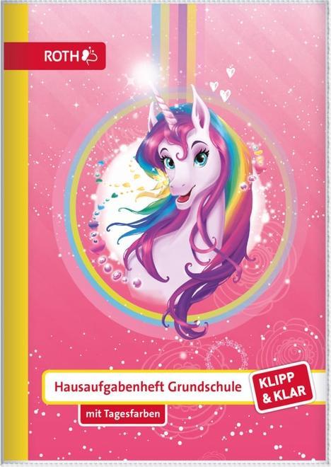 Roth Grundschul-Hausaufgabenheft Klipp & Klar "Einhorn" (A5)