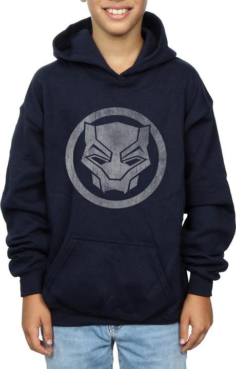 Actual product image Boys Black Panther Distressed Icon Hoodie (116)