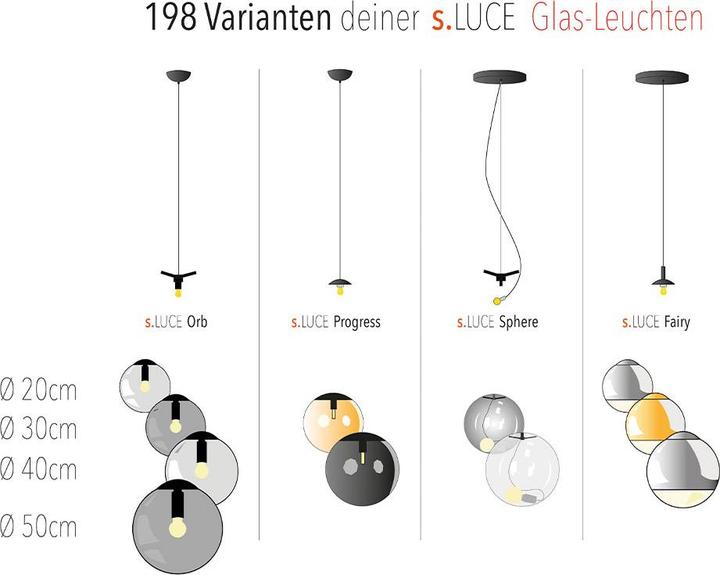 Image du produit s.luce Progress Lampe suspendue Verre avec dégradé de couleurs (E27)