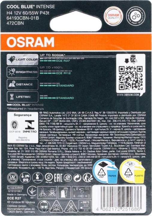 Actual product image Osram Cool blue Intense Next Generation (H4)