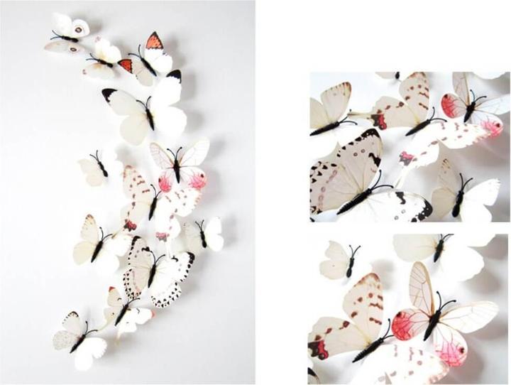 Image du produit Cover-Discount 12pcs Papillons 3D sticker mural blanc