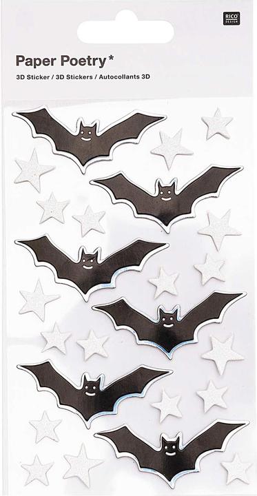 Image du produit Rico Design Autocollants Chauve-souris 3D, 1 feuille