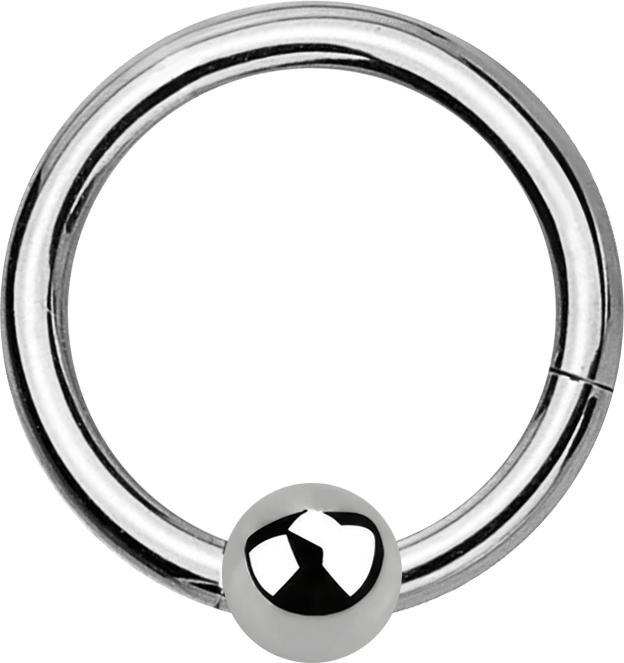 Star Piercing Micro Segmentring klappbar silber mit Kugel (Titan G23, ohne Messing)