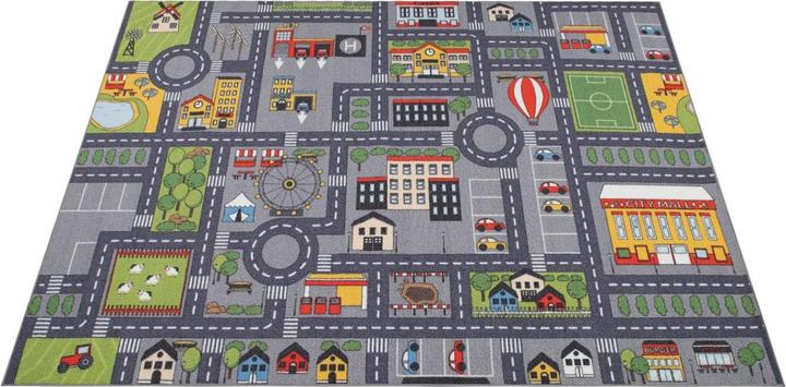 Immagine prodotto Paco Home Tappeto per bambini Tappeto per la camera dei bambini Tappeto per il gioco dell'auto (200 x 200 cm)
