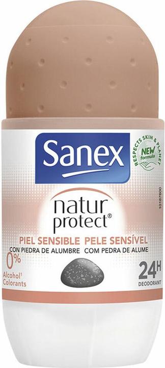 Produktbild Sanex Deodorant Natur Protect Sensitive Skin 24h 0% Alcohol 50ml (Roll-on, 50 ml)