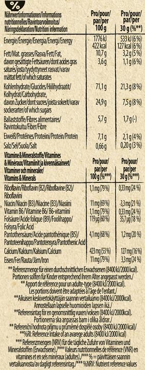 Nährwerte und Zutaten Nestlé Cereals Triple Crunchy Salted Caramel & Chocolate 300g (350 g)