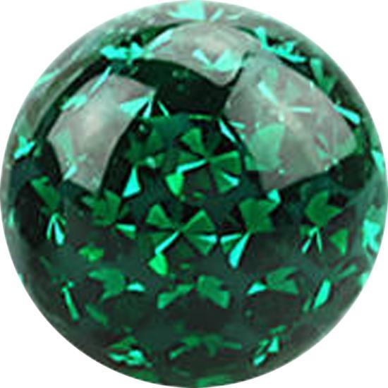 Image du produit Star Piercing Boule de cristal Micro vert Couche de protection époxy (Acier chirurgical 316L, sans laiton)