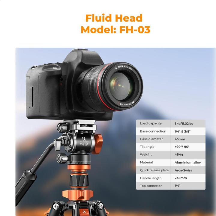 Actual product image K&F Concept K234A7+FH-03 (Metal)