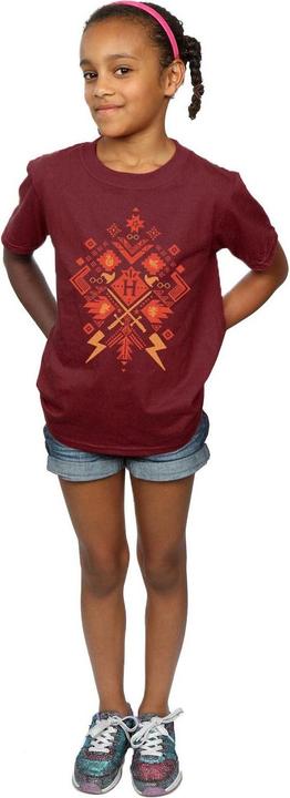 Actual product image Girls Christmas Fair Isle Cotton T-Shirt (128)