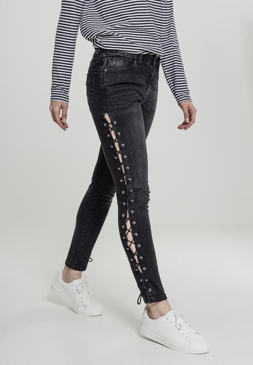 Image du produit Urban Classics Ladies Denim Lace Up Skinny Pants (28)