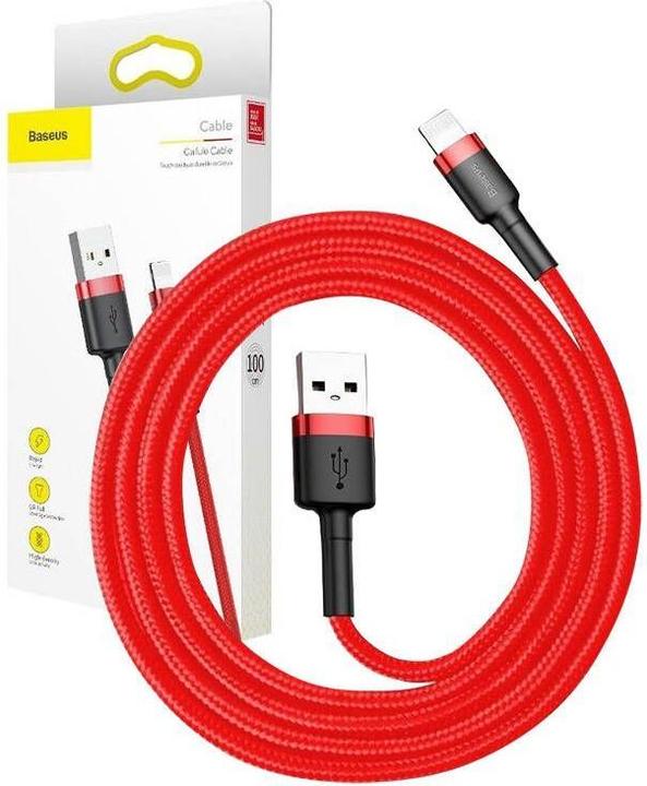 Produktbild Baseus cafule Cable USB For iP 2A 3m Red+Red (3 m, USB 3.2 Gen 1)