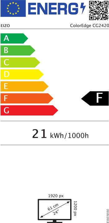 Energie-Label Eizo CG2420 ColorEdge (1920 x 1200 Pixel, 24")