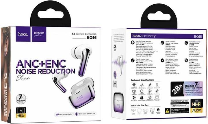 Actual product image Hoco Bluetooth headphones chrome effect (ANC, 7 h, Wireless)