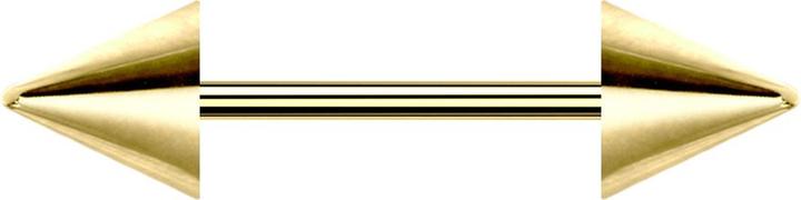 Image du produit Star Piercing Micro Barbell plaqué or avec deux cônes (Acier chirurgical 316L, sans laiton)