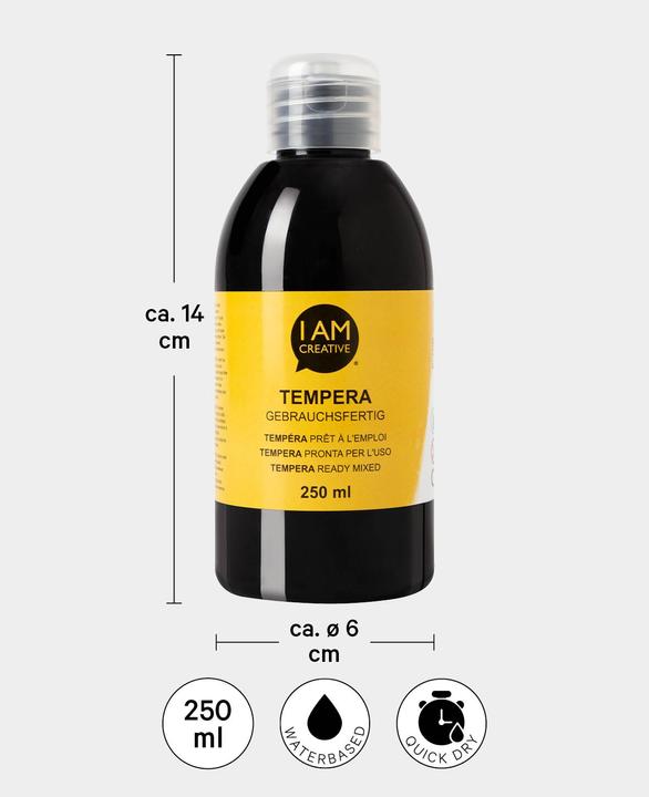 Actual product image I Am Creative Tempera, water-based tempera paint, 250 ml (Black, 250 ml)