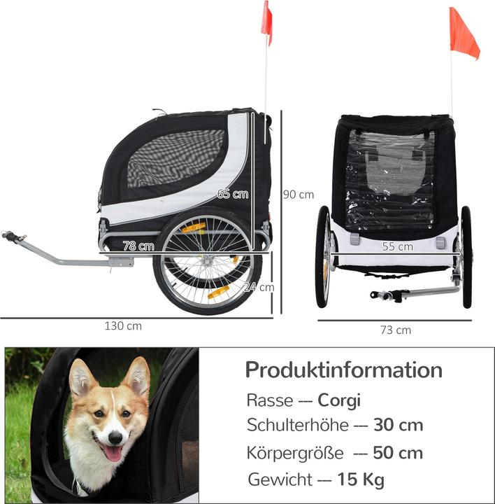 Produktbild PawHut Fahrradanhänger