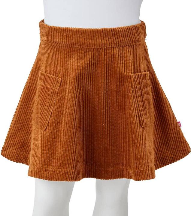 Immagine prodotto VidaXL Gonna per bambini con tasche in velluto a coste cognac 104,Materiale: 100 (104)