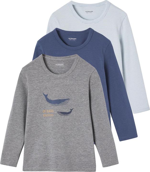 Produktbild Vertbaudet 3er-Pack Jungen Shirts mit Wal BASIC Oeko-Tex (158)