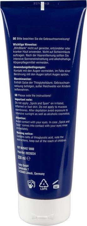 Image du produit Lubry Pour une zone pubienne lisse et soyeuse Cette crème dépilatoire élimine en douceur les poils (250 ml, 1 x, 306 g)