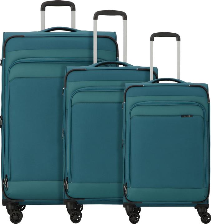 D&N Travel Line 9504 4 Rollen Kofferset 3-teilig mit Dehnfalte (204 l, XL (ab 115l))