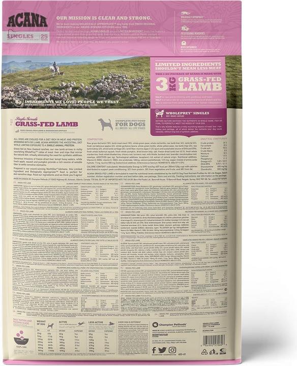 Actual product image Acana Singles Grass-Fed Lamb (Adult, 1 pcs., 6000 g)
