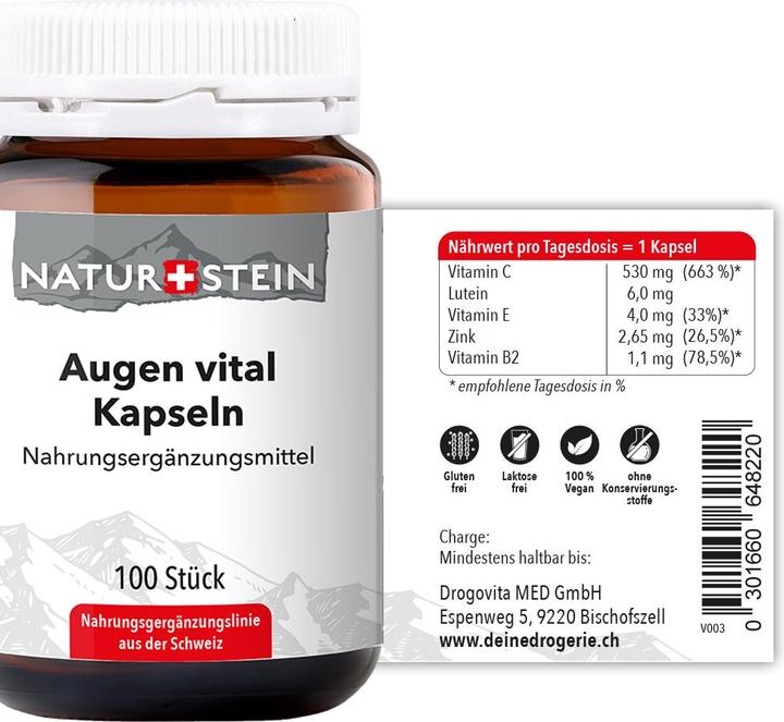 Immagine prodotto Naturstein Tappi vitali per gli occhi (100 Pezzo/i, Pillole, 154 g)