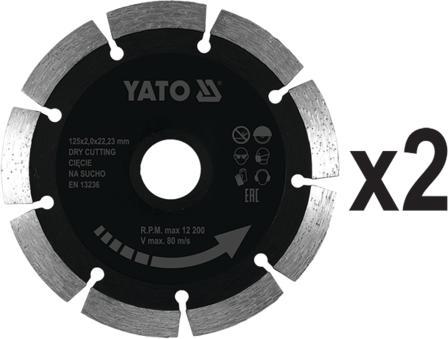 Image du produit Yato Fraiseuse à maçonner professionnelle, puissante 1700 watts à 10500 tr/min, 2 disques diamantés de