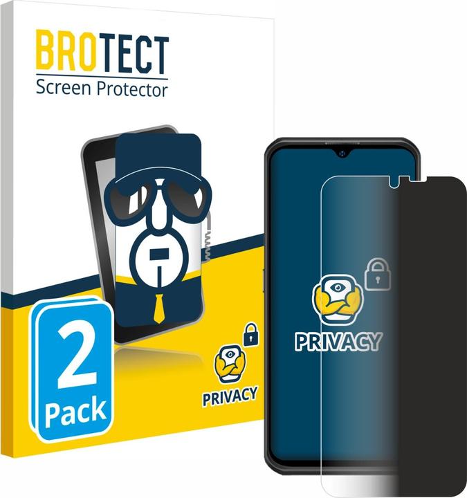 Productafbeelding BROTECT Anti-spionnetje privacyfolie Beschermfolie tegen blauw licht (2 Stuk, Ulefone Armor 17 Pro)