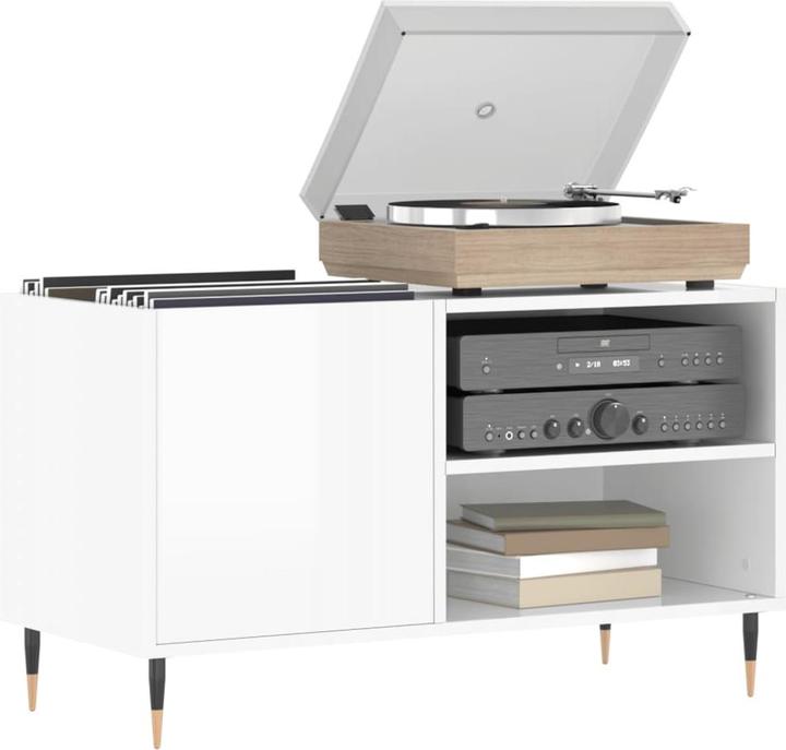 Produktbild VidaXL Plattenschrank Hochglanz-Weiss 85x38x48 cm Holzwerkstoff