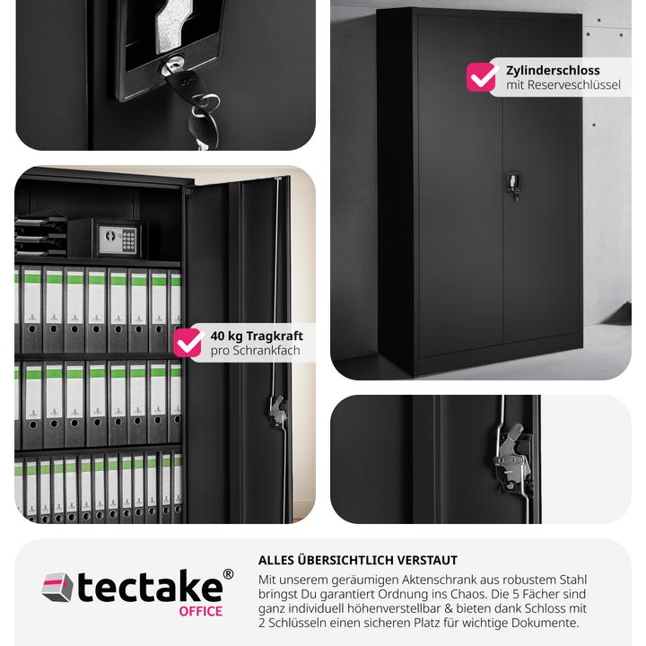 Produktbild tectake Aktenschrank (80 x 40 x 180 cm)